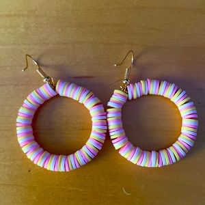 Earrings for kids yellow pink and white